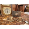 Image 16 : Vintage Items Including Brass Cauldron, Barometer, and More