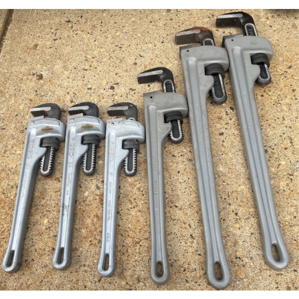 6 Pipe Wrenches by RIDGID and Westward