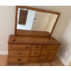 Image 1 : Bedroom Dresser w/ Mirror, Knob Needs Reattaching  - 57W, 16D, 62T 