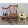 Image 1 : 3 Wooden Child-Size Chairs With Candle Holder Accents