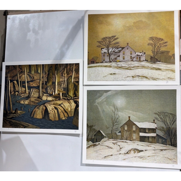 3 Limited Edition Lithographs by A.J Casson