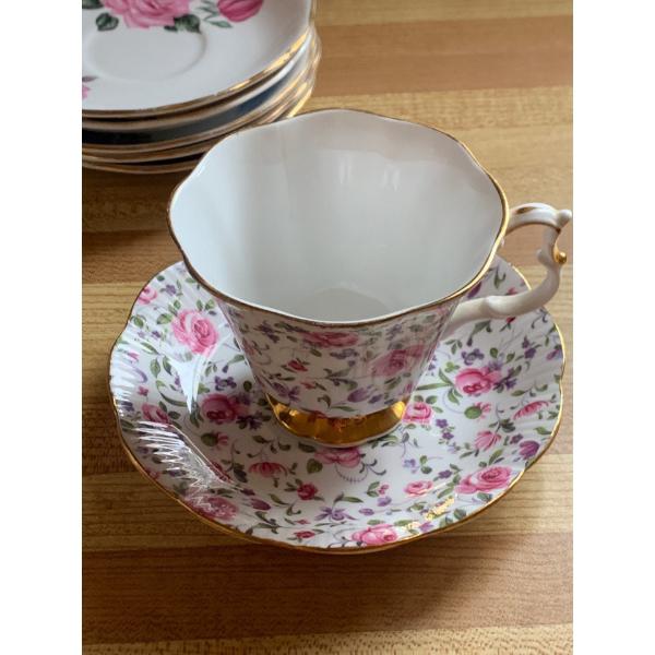 One Royal Albert Rose Chintz Tea Cup and Saucer, With Royal Vale Bone China Sets