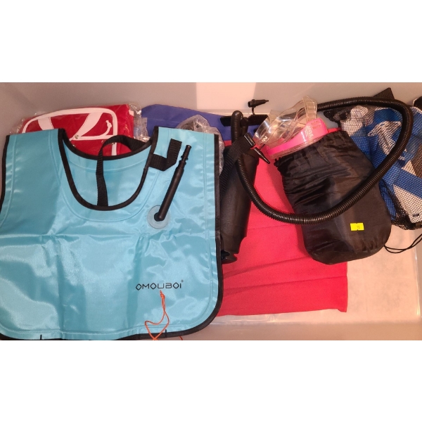 Beach Fun Essentials: Totes, Inflatable Mattress, Floating Vest, Goggles and More!