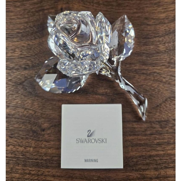Swarovski Crystal Rose with Faceted Petals and Stem