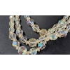 Image 6 : Vintage 1940s Three Strand Crystal Necklace with Faceted Beads