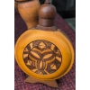 Image 1 : Brass Candlesticks, Wooden Stool, Wooden Bowl, Violin Decor, Decorated Flask
