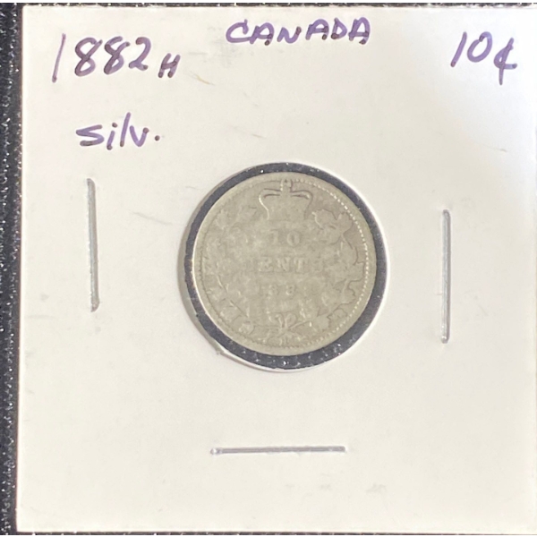 1882 Canadian Dime 92.5% Silver 2.33 Grams Each