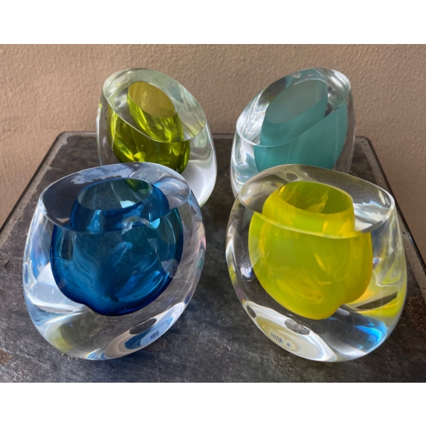 Decorative Lemon Drop, Blueberry Drop Vases- Four in Total  5"tall