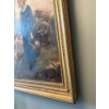 Image 11 :  F. Briggs, 1801, Antique Guernsey Cow & Milkmaid Oil on Canvas  w/ Golden Frame - 38.5x49