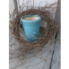 Image 11 : Yellow Wooden Chair, Green Wooden Child's Chair, Grapevine Wreath, Blue Ceramic Vase