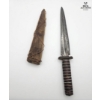 Image 2 : Collectible Ethnographic Knife Featuring A Distinctive Blade Structure With Wood & Wire Binding 18'H