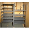 Image 3 : Pair of Metal (36W, 71T) Shelving Units w/ Wooden Shelf 