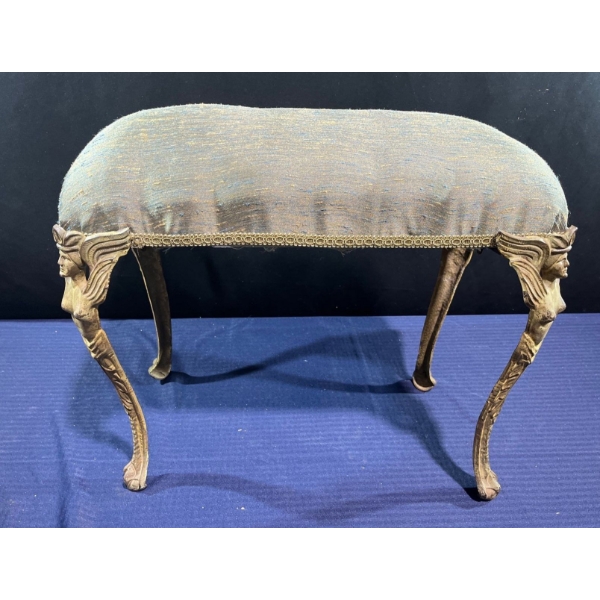 Antique Art Deco Stool 24Wx14Dx20H