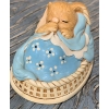 Image 3 : Pendelfin Blue Sleeping Rabbits (Largest is 4" Long): 'Twins', 'Poppet', 'Dodger', and Sick Rabbit 