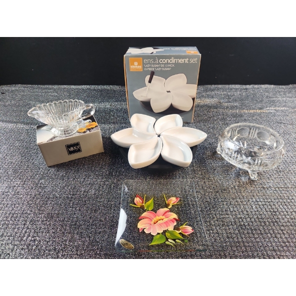 STOKES Condiment Set, MIKASA Dressing Boat, Beautiful Candy Bowl and Dish