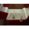 Image 2 : Yellow Gold 14K Stamped Earrings Light Blue Stones, Weighs 0.99g 