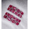 Image 2 : Silver Ruby gemstone Earrings 5.5 ct Certified  ($8,834 Appraisal)