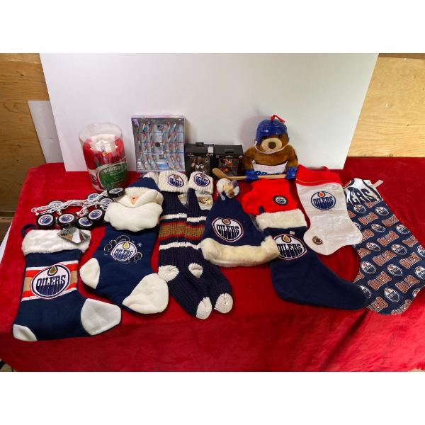Oilers Christmas Stockings and Ornaments
