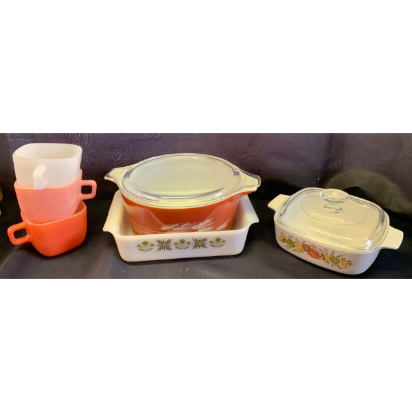 Corningware Collection w/ Glass Bake Mugs 