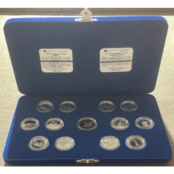 1992 Confederation of Canada 13-Coin Proof Set 92.5% Silver 2.136 Troy Ounces 