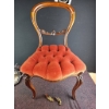 Image 2 : Victorian Balloon Back Chair with Red Upholstery and Brass Casters