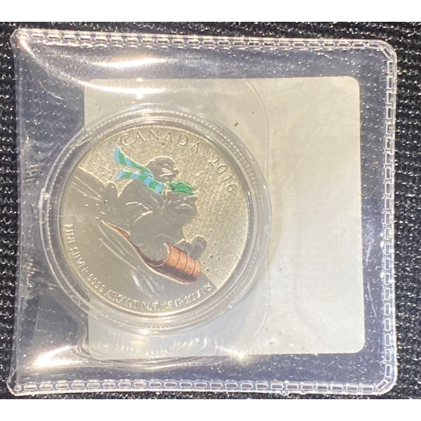 2016 $25 Fine Silver Coin-Winter Fun