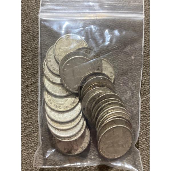 28 Canadian 10-Cent Pieces 80% Silver 2.33 Grams