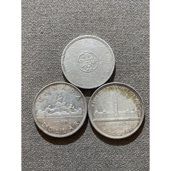 Three Canadian Dollars 23.33 g Silver (.800)