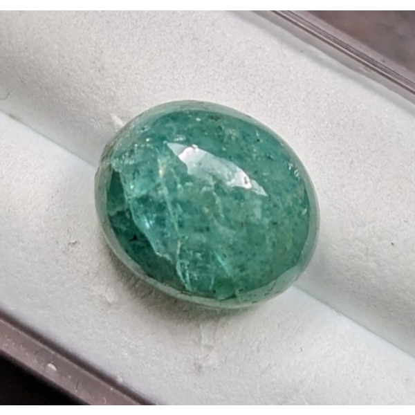 6.5 ct Certified Zambian Emerald Gemstone Oval Cut ($7,900 Appraisal)