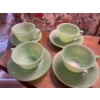 Image 2 :  Fire King mint green tea cup, and saucer, set 4 in total