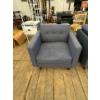 Image 2 : 2 blue living room chairs one with slight wear and one brand new L31"32w 29h