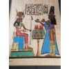 Image 1 :  Vintage Hand-painted Ancient Egyptian Papyrus, Signed ( 31.5 H x 22.5 W Before Frame ) 