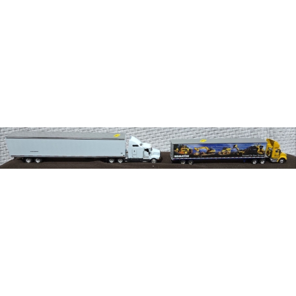 Pair of Diecast Semi Trucks Including Komatsu