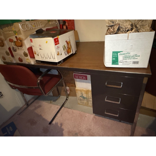 Vintage Desk w/ Chair, Desk and Chair ONLY Contents NOT Incl. 