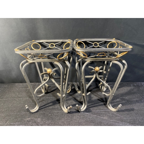 Vintage Glass Top End Tables