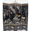 Image 3 : Handcrafted Four-Panel Lacquered Wood Screen with Nature Motif