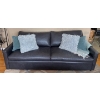 Image 1 : Cottswood Interiors Leather Two Cushion Charcoal Couch/Sofa 56" x 37" x 41" tall
