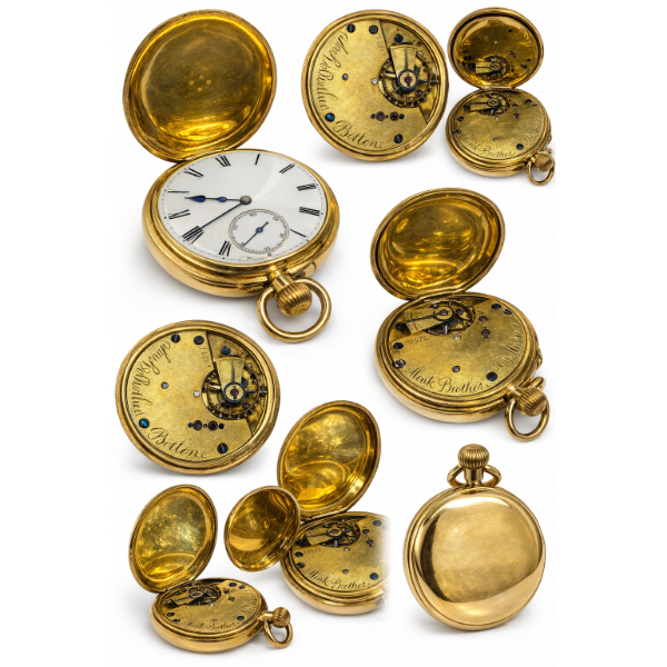 Monk Brothers, Bolton 18 K Gold Case High Grade Swiss Movement Circa 1885-1900 Collectors Piece 