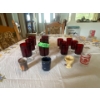 Image 1 : Red Drinking Glasses with Assorted Shot Glasses.