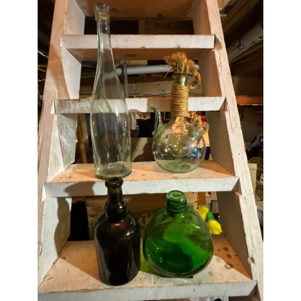  Hand blowing glass, including a hand blowing glass, decanter, small sun suite green circle juice bo