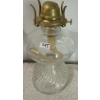 Image 3 : Victorian White Flame Amethyst Glass Oil Lamp & Antique  Oil Lamp