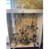 Image 1 : Collection of Chandeliers, Hanging Light Fixtures, and Painted Glass Lamp Shades