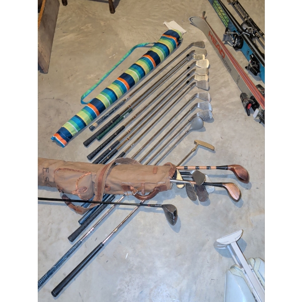 Vintage Sporting Accessories - Skiis Poles Boots w/ Golf Clubs Galore & More