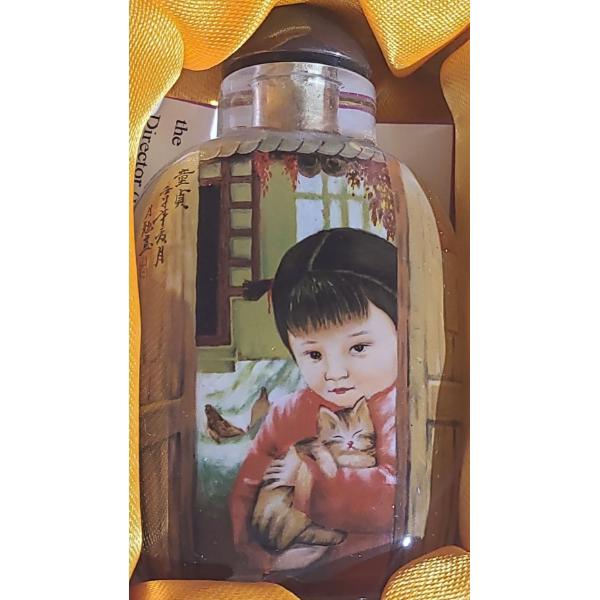 Wang Xisan Ji School Reverse Painting of a Girl Snuff Bottle