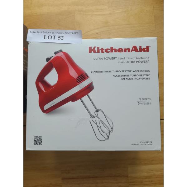KitchenAid Ultra Power Hand Mixer in Empire Red Colour.  Model KHM512ER