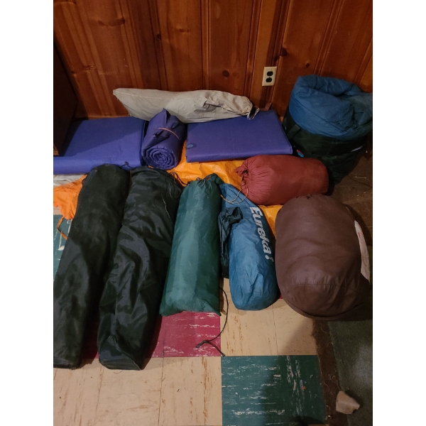 Camping Bundle Including: Ground Mats, Chairs, Sleeping Bags