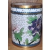 Image 3 : Two Enamel Vases and 1 Enamel Decorative Jar.  Vases 5 1/2 h
