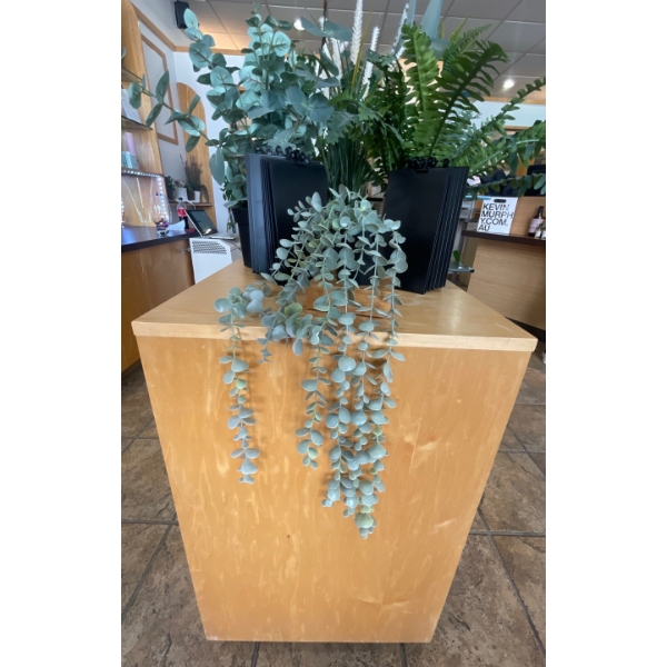 Display Pedestal 20x20x38 w/ Merchant Signs Faux Plants  & Decor 