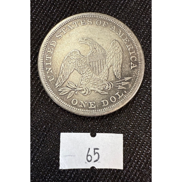 1862 United States Seated Liberty Dollar Coin - Silver