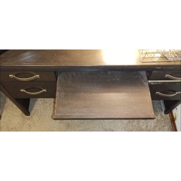 Very Old Four Drawered Wooden Desk  (37"w x  26" x23"tall)